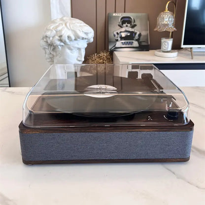Retro Vinyl Record Player with Bluetooth Speaker Decor